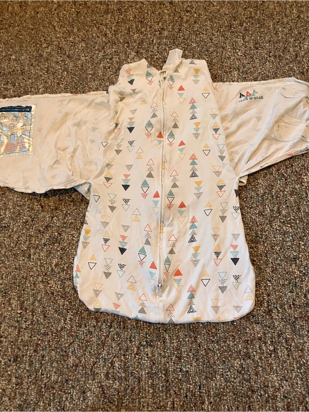 Halo Cream Sleep Sack with Multicolor Triangle Print